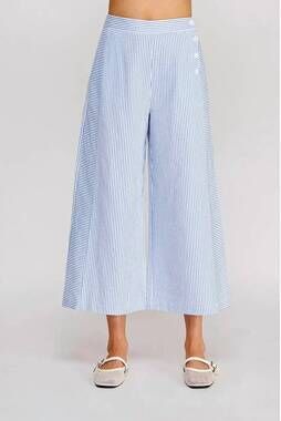 NEW ALLIE ROSE olga pinstripe seersucker pants in royal blue